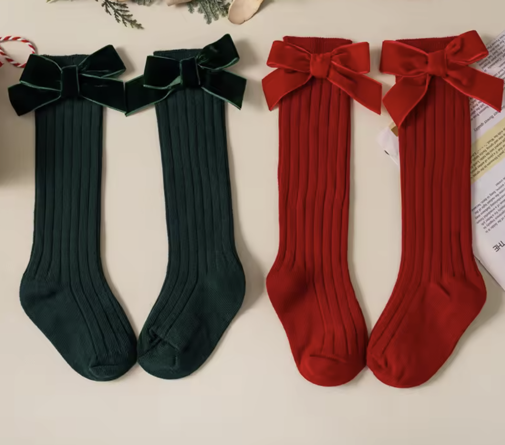 Knee High Bow Socks